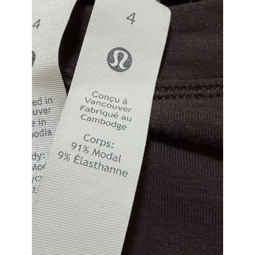 Lululemon Modal Pleated Shoulder Tank Top Women's Size 4 Brown Oversized